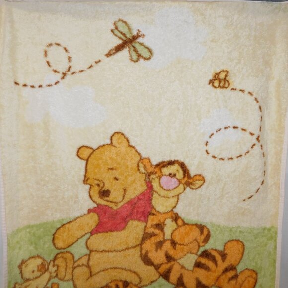 VTG Winnie the Pooh Tigger Duck Yellow Fleece Baby  Blanket 35" x 40" **READ - Picture 3 of 6